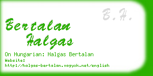 bertalan halgas business card